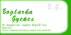 boglarka gyepes business card